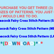 Peacock Fairy Cross Stitch Pattern***L@@K***$2.95 Buyers Can Download Your Pattern As Soon As They Complete The Purchase