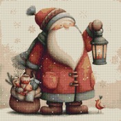 Santa In Snow 2 Cross Stitch Pattern
