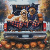 Spooky Dog Truck 2 Cross Stitch Pattern