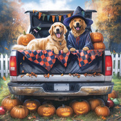 Spooky Dog Truck 2 Cross Stitch Pattern