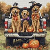 Spooky Dog Truck 3 Cross Stitch Pattern