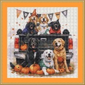 Spooky Dog Truck 1 Cross Stitch Pattern