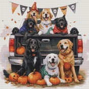 Spooky Dog Truck 1 Cross Stitch Pattern