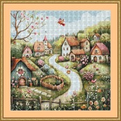 Whimsical Spring Village 2 Cross Stitch Pattern
