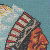 American Indian Chief Cross Stitch Pattern***L@@K*** ( ONLY 2 LEFT )