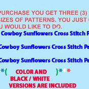 Cowboy Sunflowers Cross Stitch Pattern***L@@K***