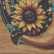 Cowboy Sunflowers Cross Stitch Pattern***L@@K***