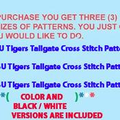 LSU Tigers Tailgate Cross Stitch Pattern***LOOK***