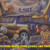 LSU Tigers Tailgate Cross Stitch Pattern***LOOK***