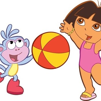 DORA EXPLORER BEACH BALL Cross Stitch Pattern***L@@K***