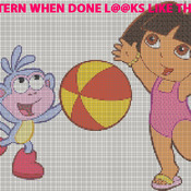 DORA EXPLORER BEACH BALL Cross Stitch Pattern***L@@K***