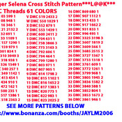 Singer Selena Cross Stitch Pattern***L@@K***YOUR PATTERN WILL BE SENT TO YOUR E-MAIL ADDRESS