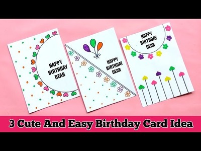 3 Easy & Cute Birthday Greeting Cards • Happy Birthday cards idea 2023 • diy birthday card easy