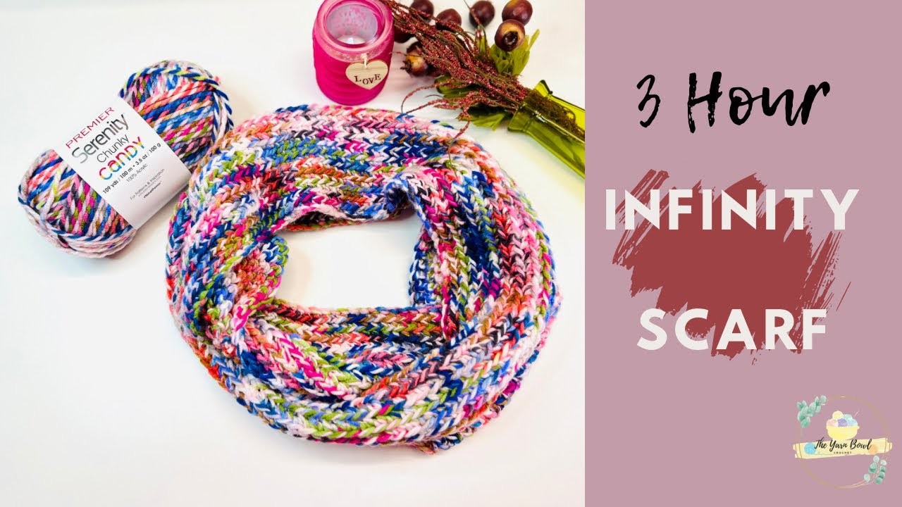 3 Hour Infinity Scarf with Chunky Yarn | Easy Crochet Pattern