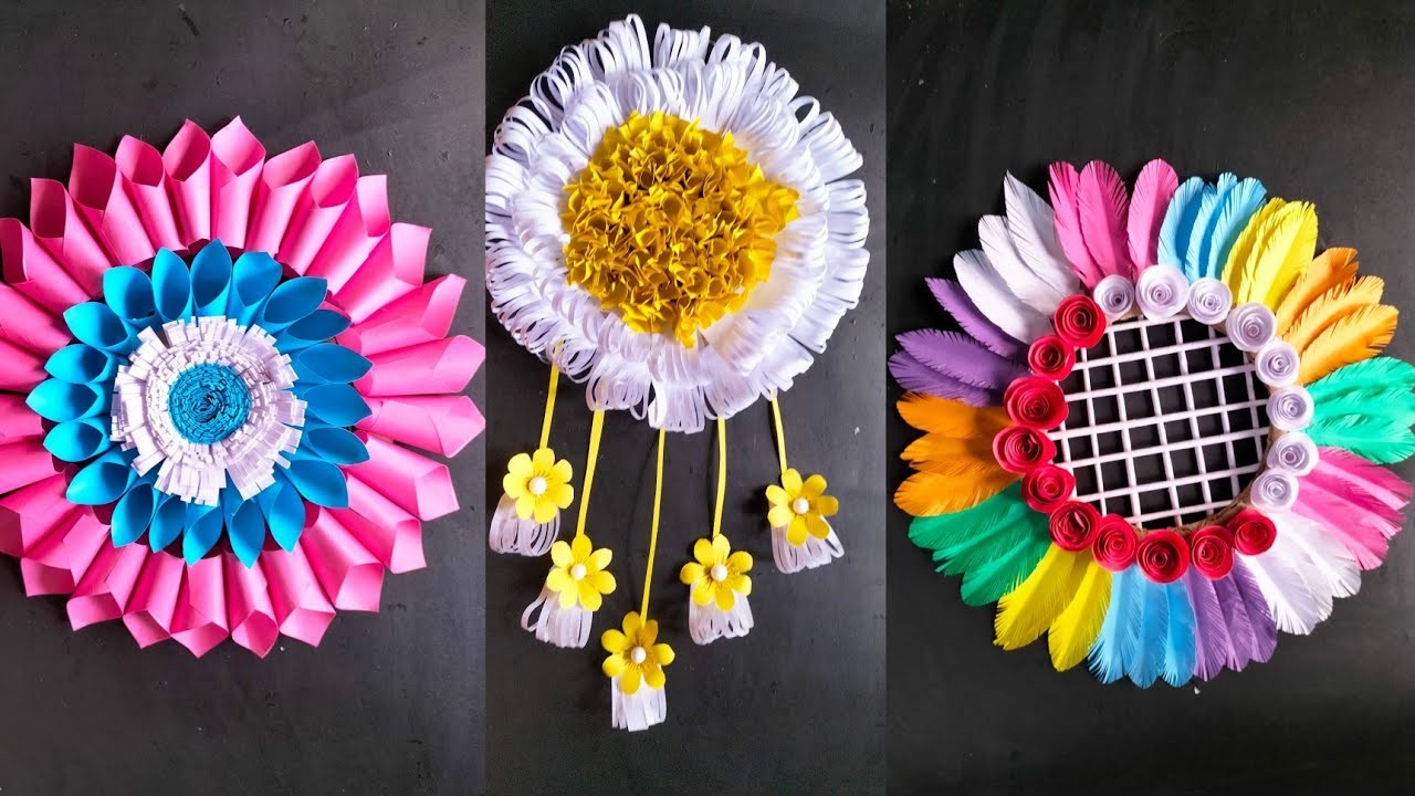 Beautiful Flower Wall Hanging.Paper Craft For Home Decoration.Paper Wall Hanging.DIY Wall Decor