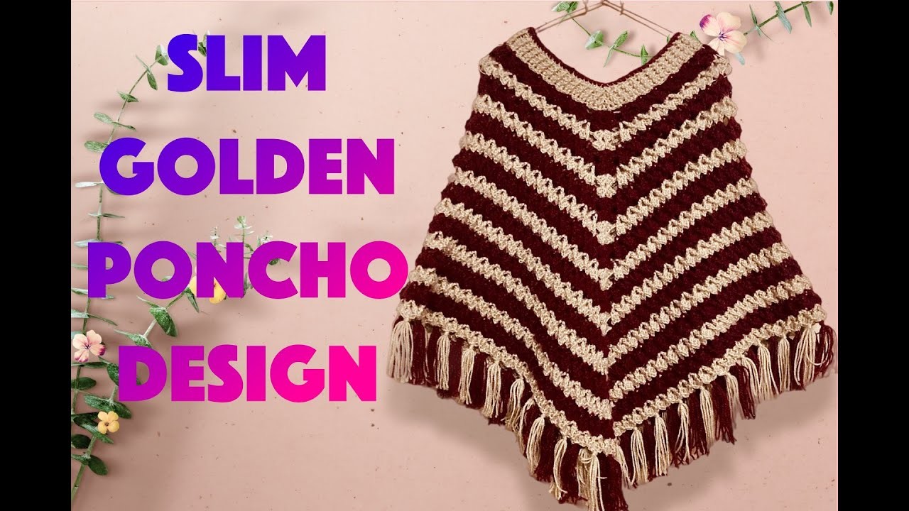 Beautiful Slim Golden Designer Free Size Crochet Poncho Made by Colorful Crosia #crochet #artwork