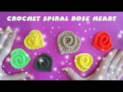 Crochet Spiral Rose Heart - great crochet Valentine ideas for gifts! ????  May be Crochet Keychain