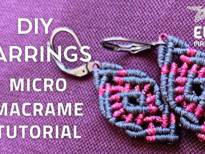 DIY | Micro macrame earrings | TUTORIAL | easy handmade earrings | 1 mm waxed cord | step by step