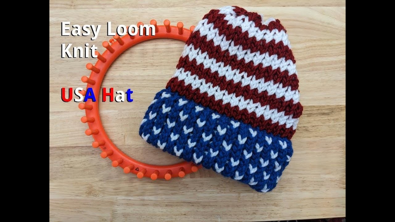 Easy USA themed loom hat