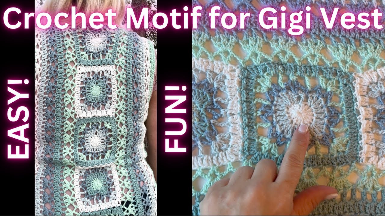 Gigi Duster Vest Crochet Square Motif Video