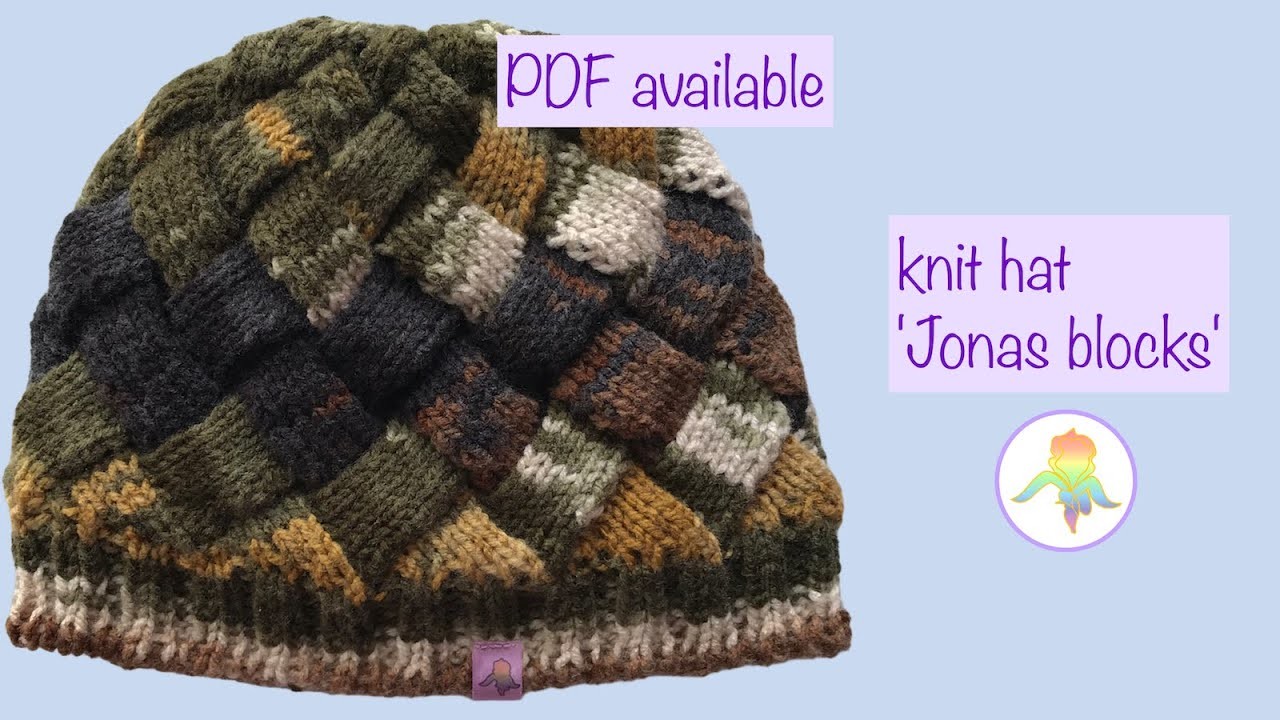 How to knit the hat Jonas blocks. knit entrelac in the round