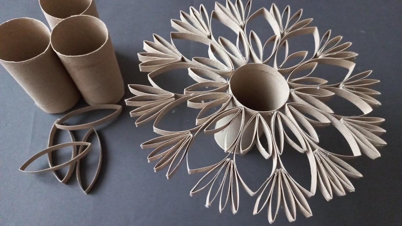 How to make paper snowflake out of toilet paper rolls || Christmas decoration || paper craft