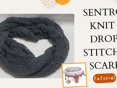 How to Sentro knit drop stitch scarf. . beginner level! 15 minutes project!