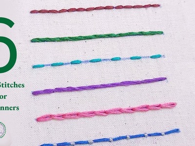 Learn 6 Easy Basic Hand Embroidery Stitches for Absolute Beginner. Super Creative Embroidery #Pro