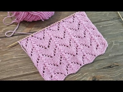 Pretty Lace stitch knitting pattern for Sweater, Jacket, Blanket.