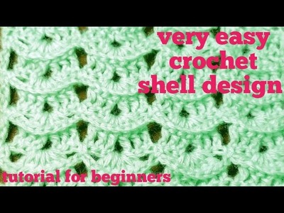 Simple And Easy Crochet Shell Design. Ideal For Scarf, Top, Baby Frock etc. Tutorial For Beginners.