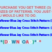 Sunflower Blue Jay Cross Stitch Pattern***L@@K***Buyers Can Download Your Pattern As Soon As They Complete The Purchase