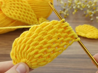 *Tunisian hair band* ????yellow color very easy Tunisian crochet hair band on rubber #crochet #knitting