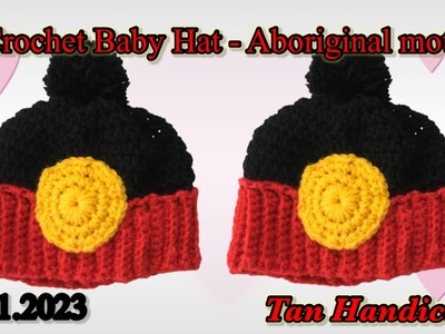 Tutorial ke 1189 - Crochet baby’s Hat 1 ( aboriginal motif )