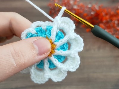 ????✨ wonderful ????✨ crochet tricolor gorgeous flower pattern. easy crochet flower making