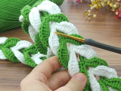 Wow. !!! ????????Amazing two-color very easy intertwining crochet headband making #crochet #knitting