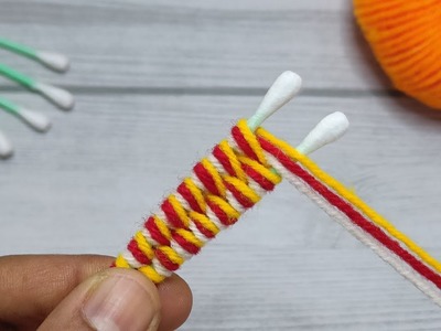 Amazing 2 Beautiful Woolen Yarn Flower making ideas with Cotton Buds | Easy Sewing Hack