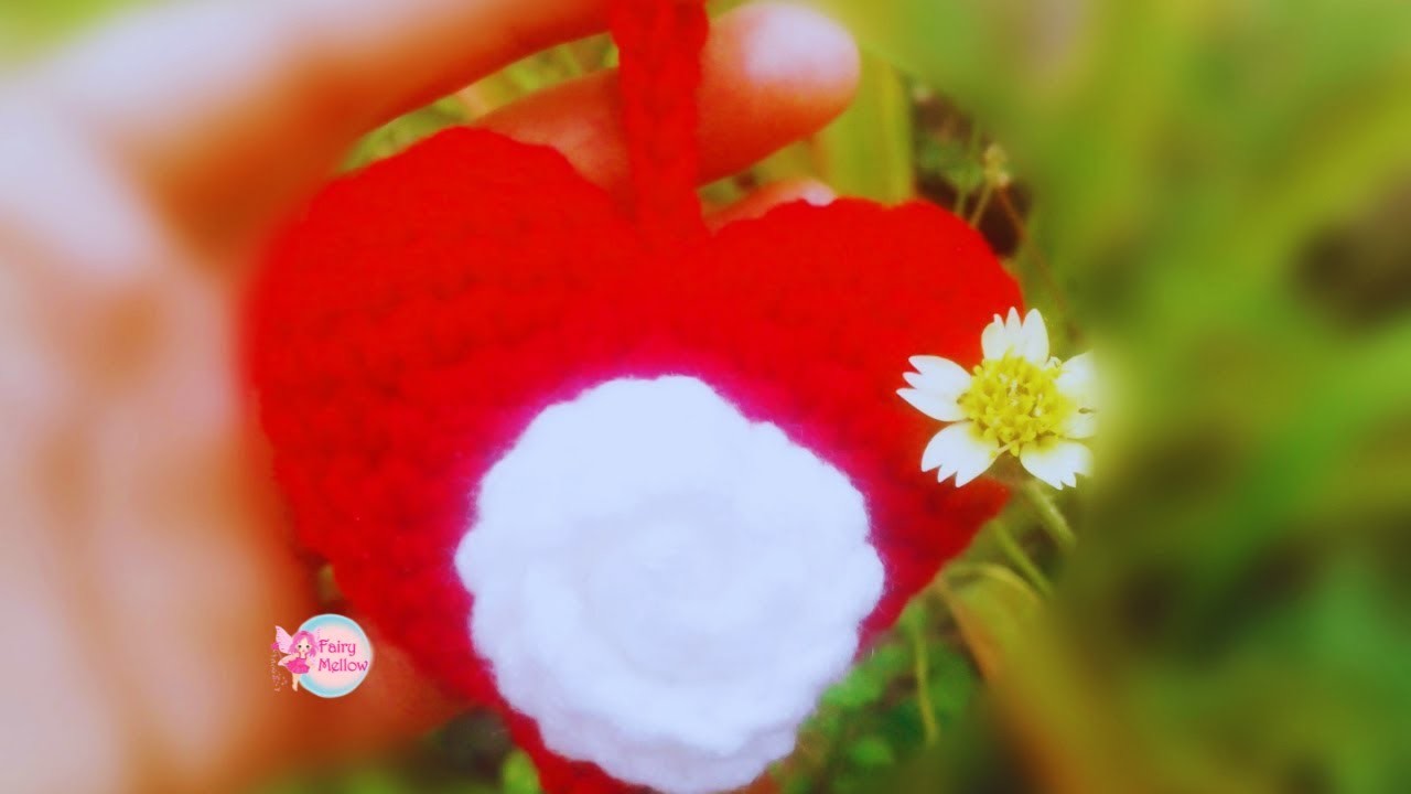Amigurumi Heart With Rose Keychain | Easy Crochet Key Tag | Fairymellow