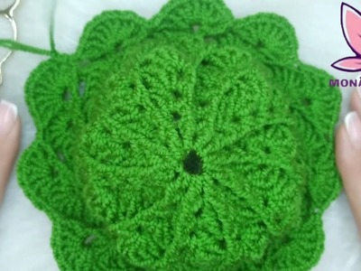 Beach hat training:tığ ile bere yapım:örgü bere:easy crochet