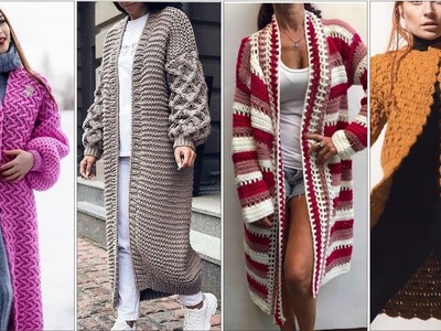 Beautiful impressive crochet knitting Long cluster jacket designs for girls & woman 2023 collection