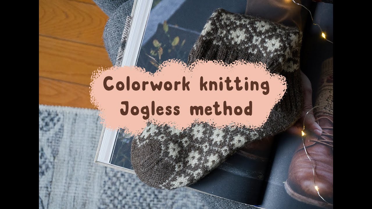 Colorwork knitting. Jogless method