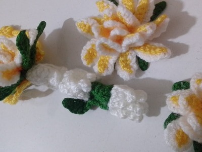 Crochet flower making knit key chain model fancy flowers????