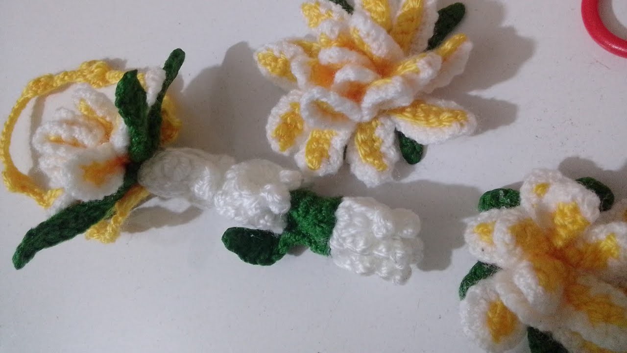 Crochet flower making knit key chain model fancy flowers????