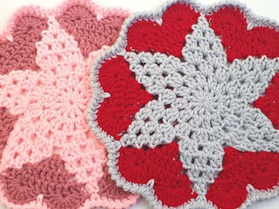 Crochet Placemat with Hearts | HOW to CROCHET a Placemat | Crochet for Valentine's Day
