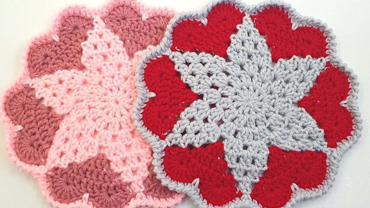 Crochet Placemat with Hearts | HOW to CROCHET a Placemat | Crochet for Valentine's Day