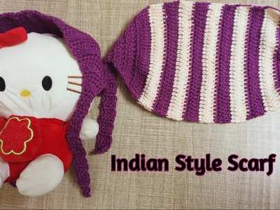 Crochet scarf in Tamil.Indian style scarf for beginners