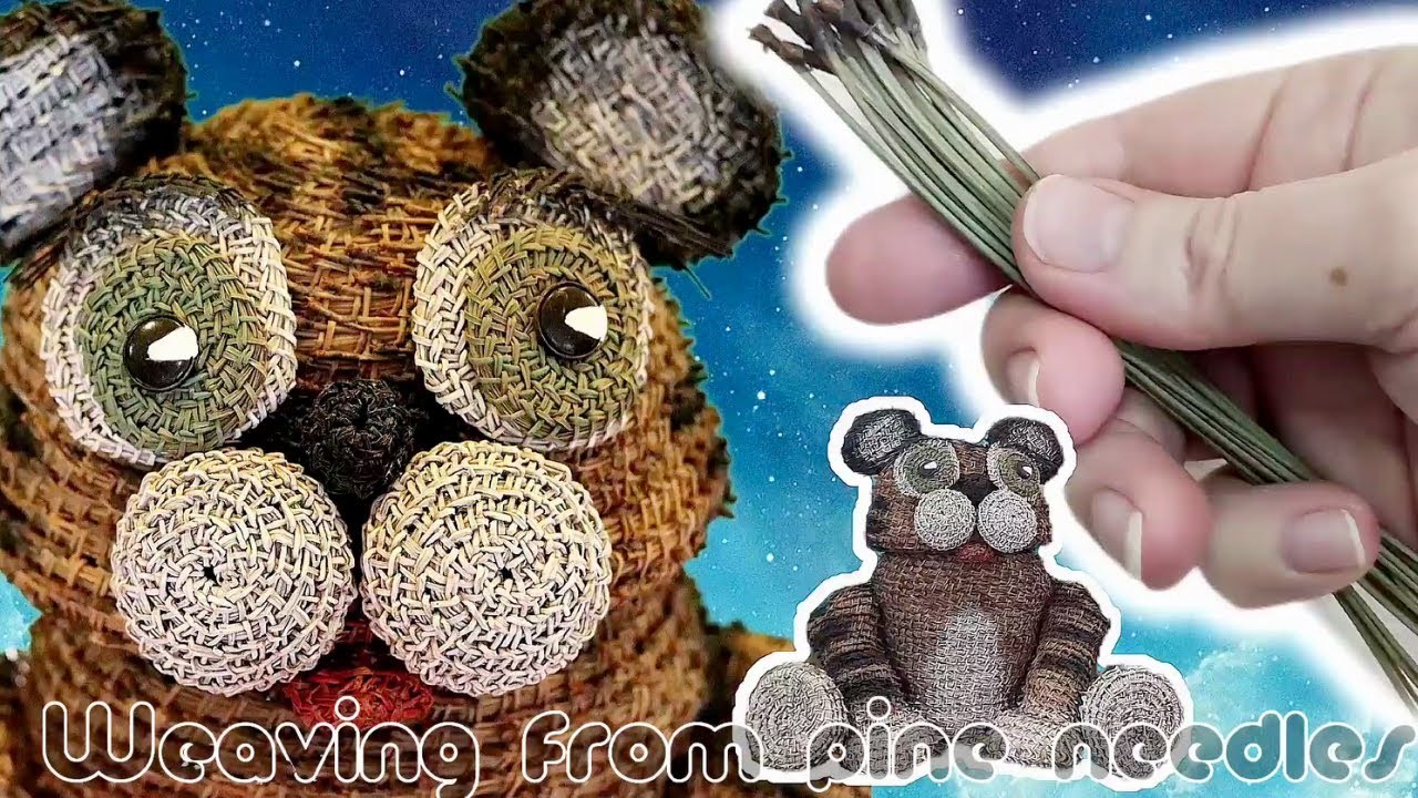 DIY Crafts from pine needles Tiger cub | Part 5 Weave a beautiful bottle in real time