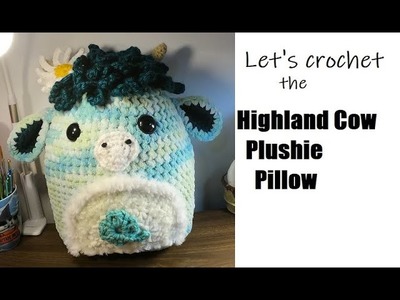 DIY-Crochet Highland Cow plushie pillow