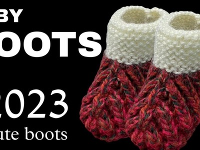 Easy and Beautiful Two Colour baby booties.shoes.jutti.jurab # 340