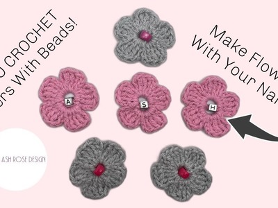 How To Crochet a Flower With Beads | Crochet FAST 5 Petal Flower Tutorial ????
