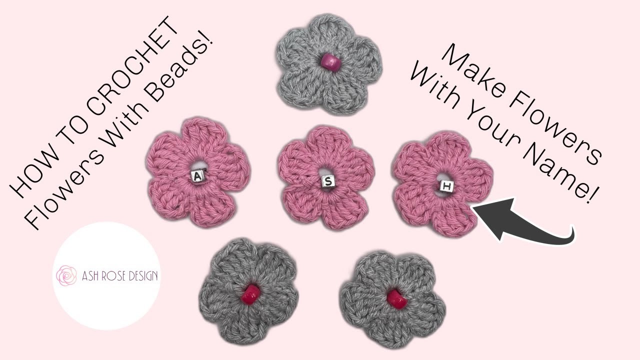 How To Crochet a Flower With Beads | Crochet FAST 5 Petal Flower Tutorial ????
